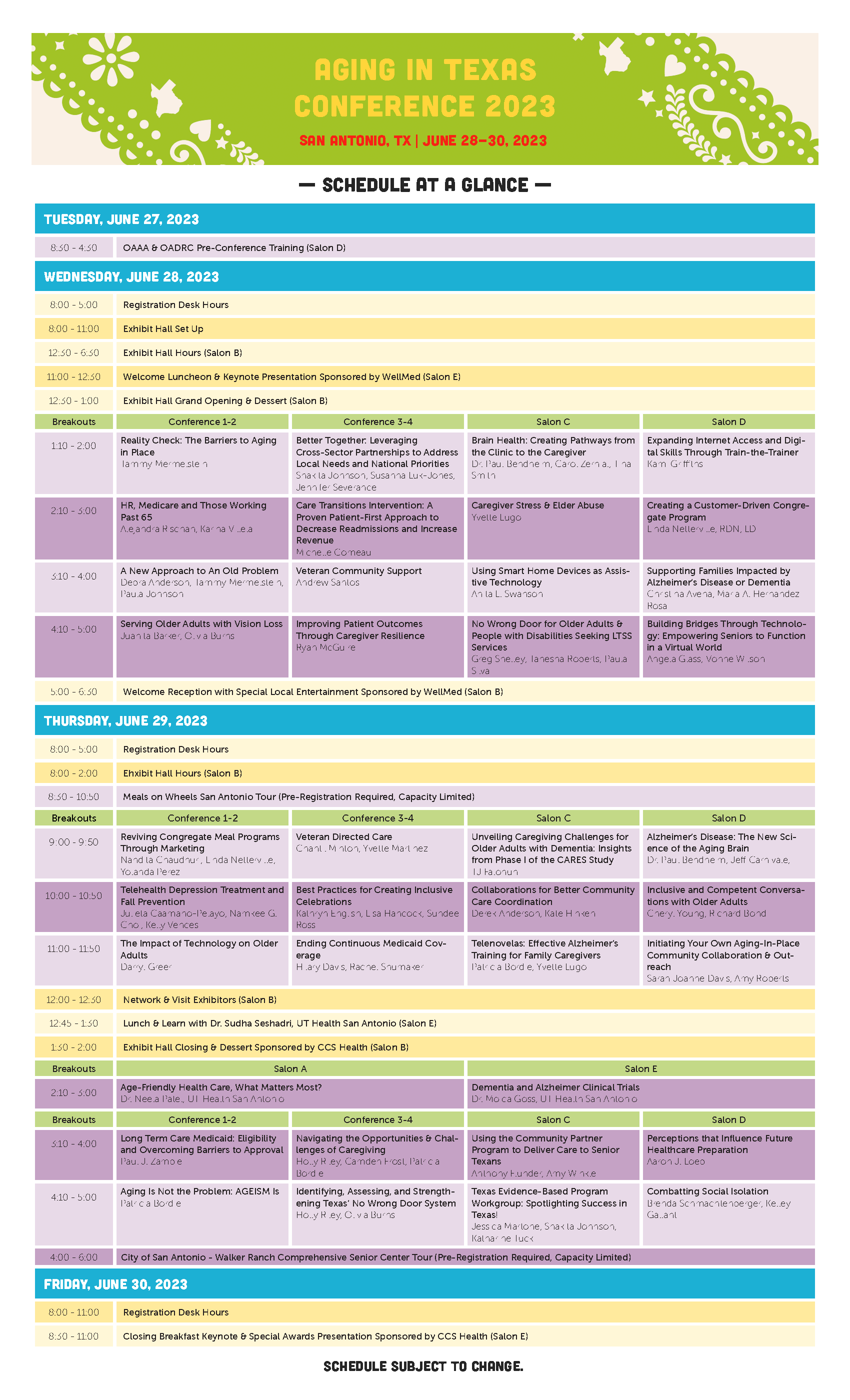 Conference Schedule Texas Association of Regional Councils